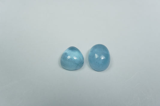 6.30ct Aquamarines cabochon 10x8mm / 9x8.5mm