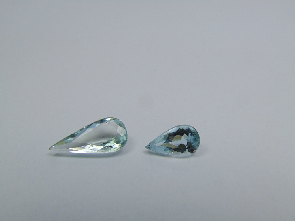 2.95ct Aquamarine 14x7mm 9x5mm