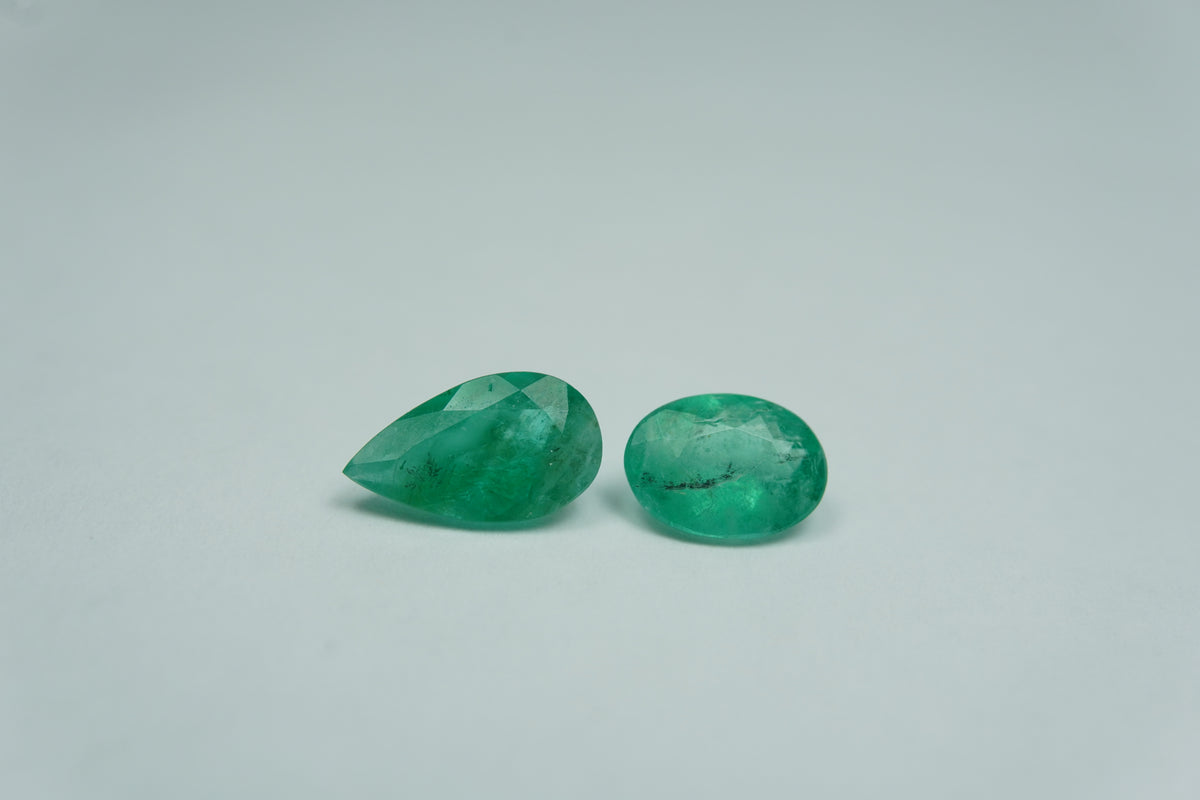 1.85ct Emeralds 9x5mm / 7x5.5mm