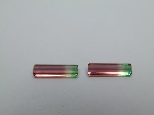 2.90ct Tourmaline Bicolor Pair 14x4mm