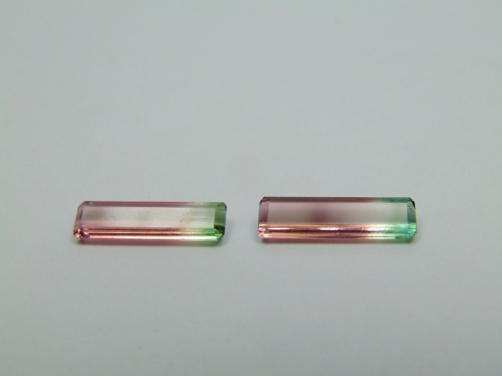 2.90ct Tourmaline Bicolor Pair 14x4mm