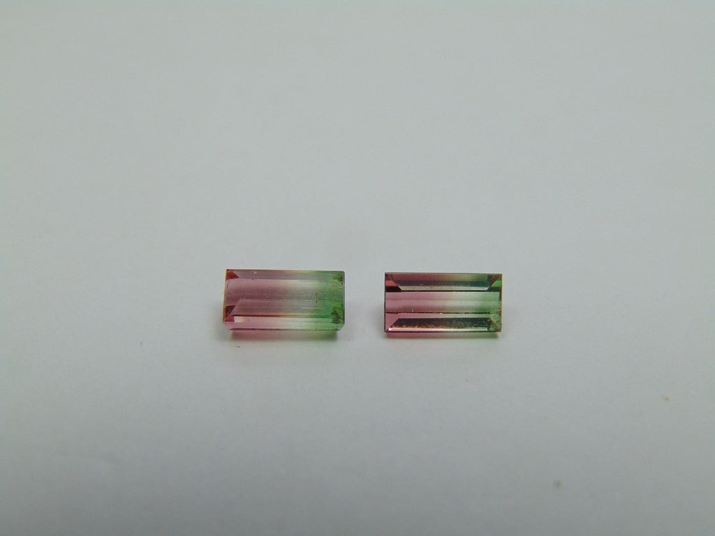 1.60ct Tourmaline Bicolor Pair 7x3mm