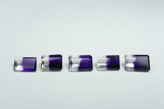 9.35ct Amethyst Bicolor 10x6.5mm / 9.5x6.5mm / 8.5x6mm / 9x6mm / 9x6mm