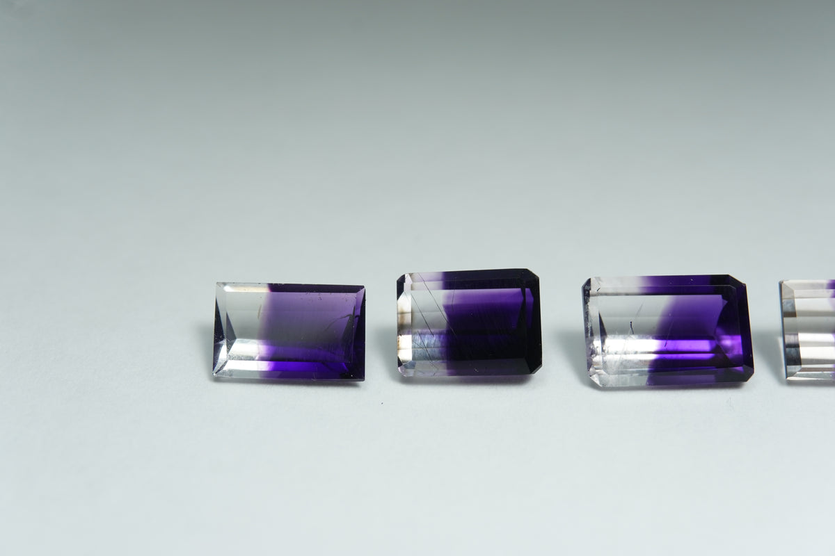 9.35ct Amethyst Bicolor 10x6.5mm / 9.5x6.5mm / 8.5x6mm / 9x6mm / 9x6mm