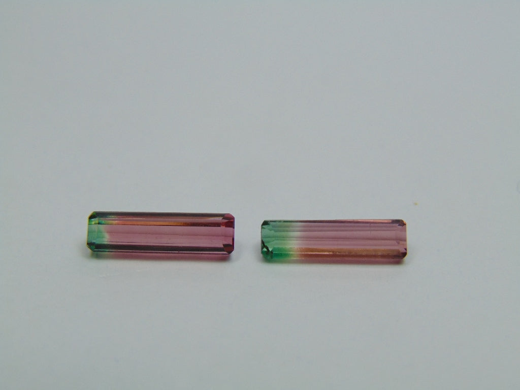 3.05ct Tourmaline Bicolor Pair 12x3mm