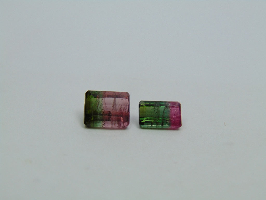 5ct Tourmaline Bicolor 9x7mm 8x5mm