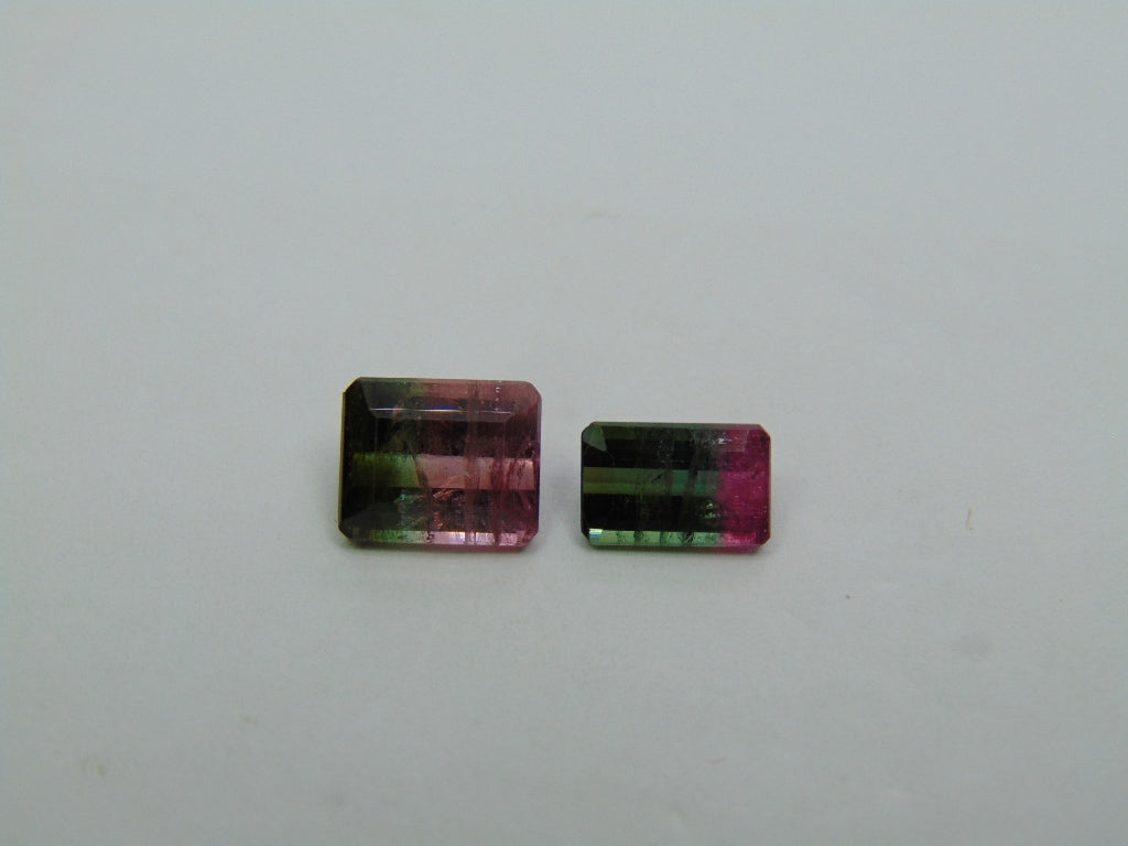 5ct Tourmaline Bicolor 9x7mm 8x5mm