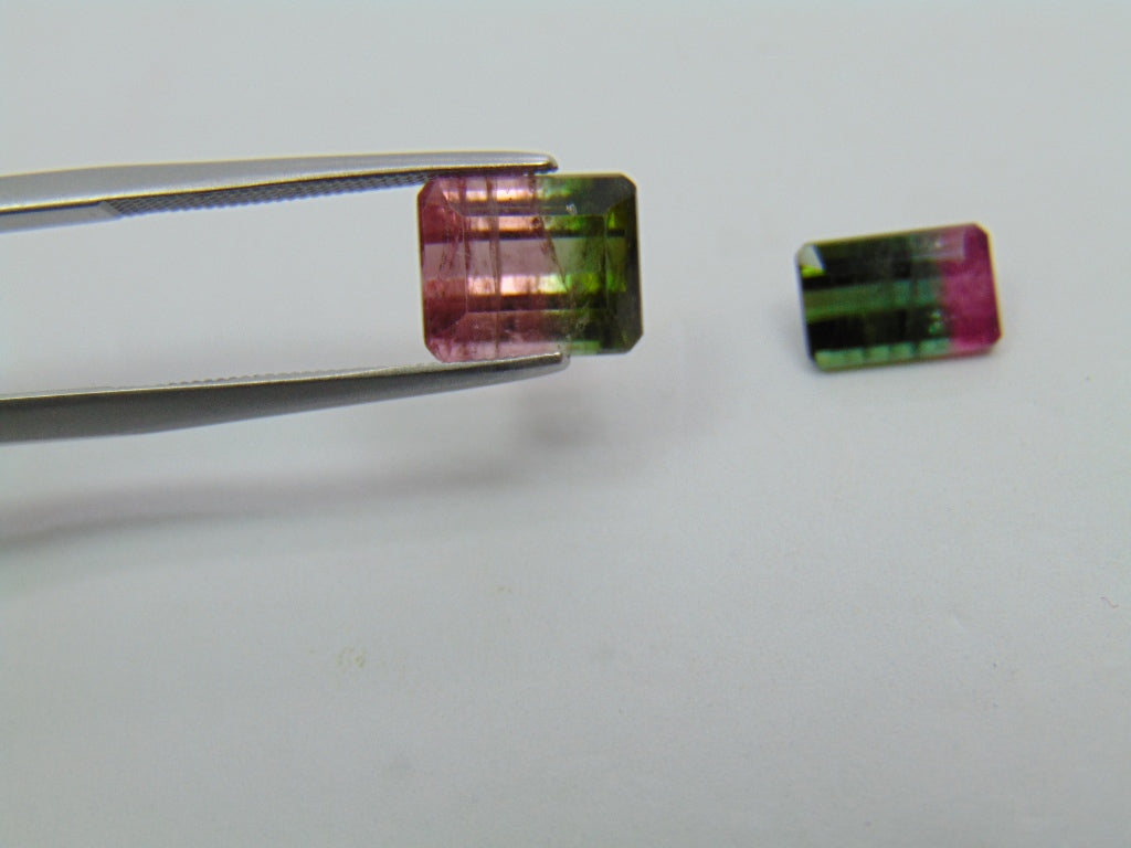 5ct Tourmaline Bicolor 9x7mm 8x5mm