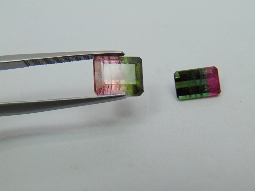 5ct Tourmaline Bicolor 9x7mm 8x5mm