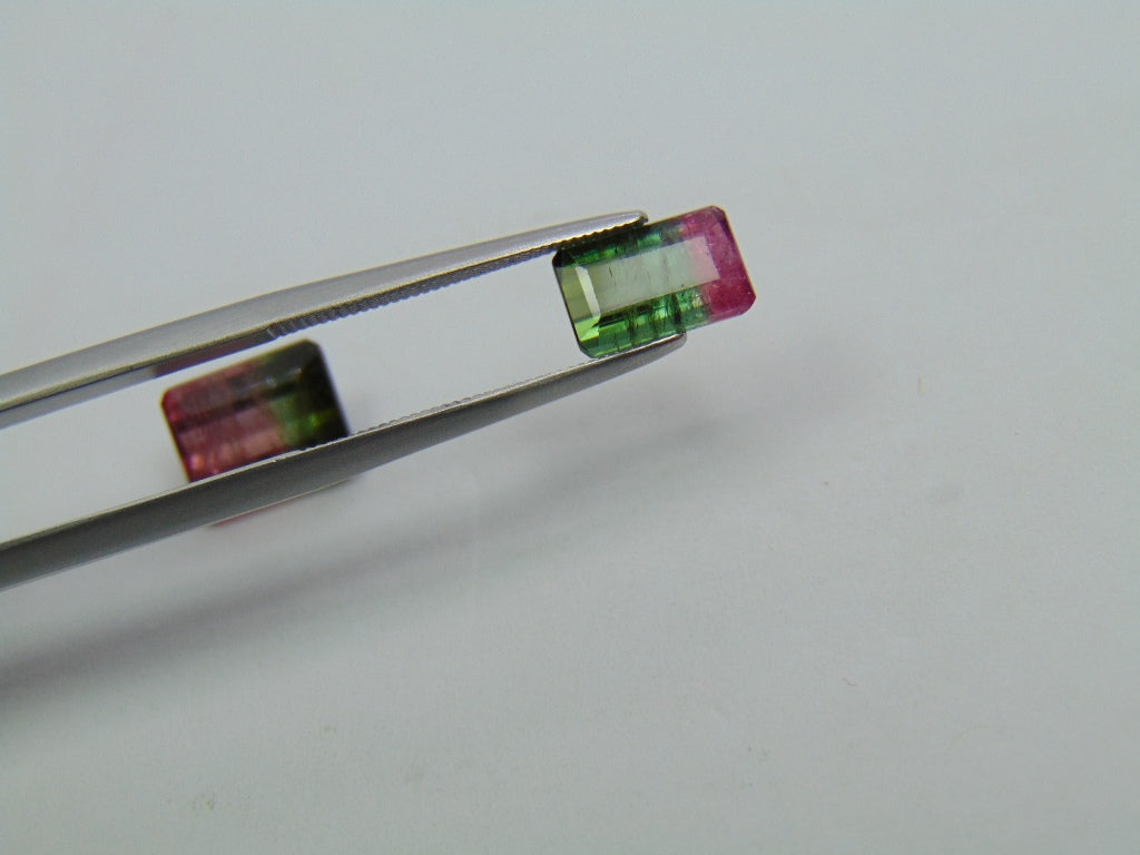 5ct Tourmaline Bicolor 9x7mm 8x5mm