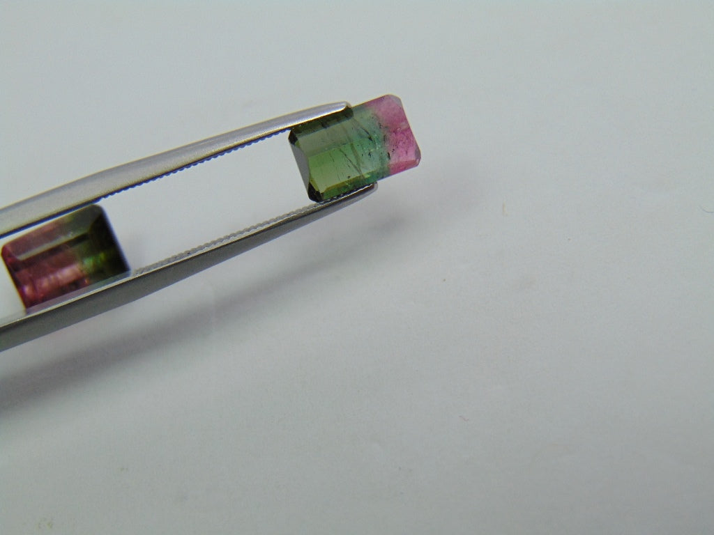 5ct Tourmaline Bicolor 9x7mm 8x5mm