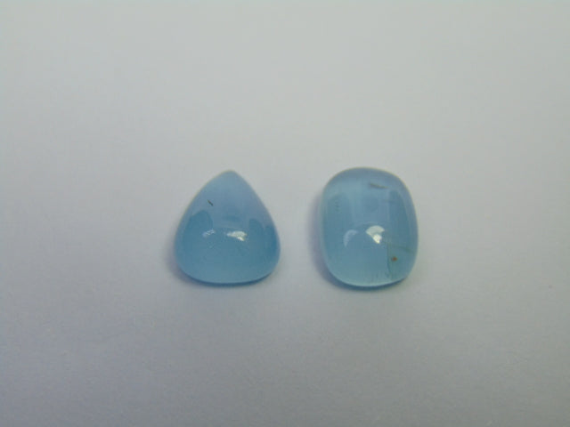 7.15ct Aquamarine Cabochon 11x9mm 11x8mm