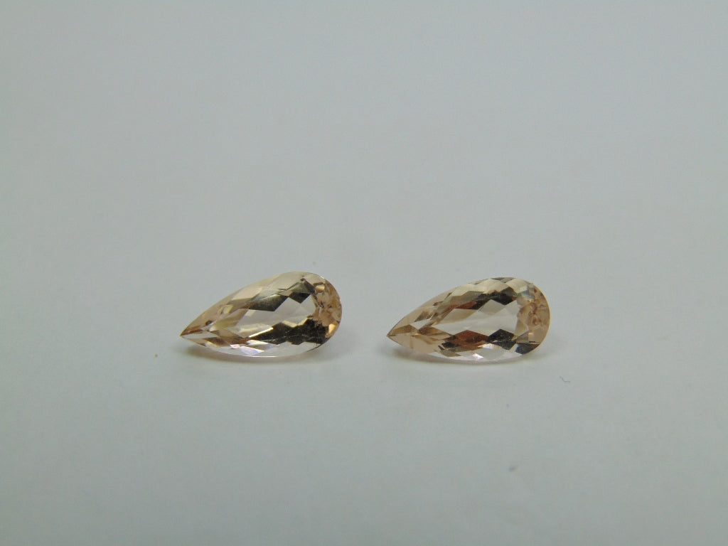 3.40ct Morganite Pair 12x6mm