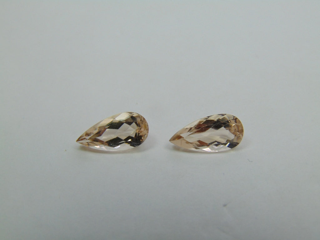 3.40ct Morganite Pair 12x6mm