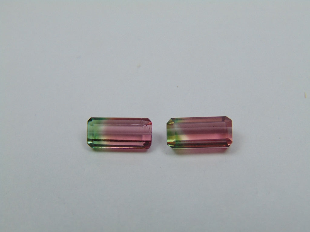 2.60ct Tourmaline Bicolor Pair 8x4mm