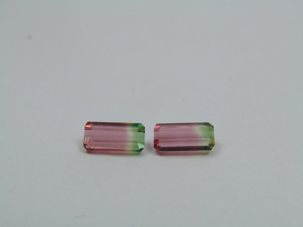 2.60ct Tourmaline Bicolor Pair 8x4mm