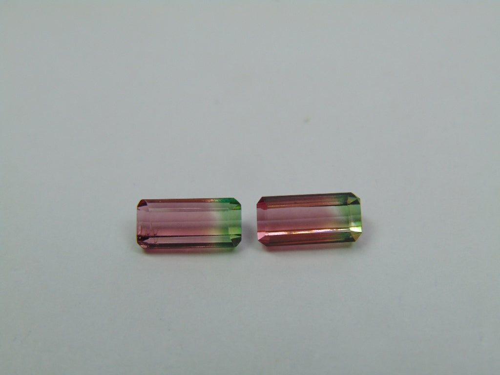 2.60ct Tourmaline Bicolor Pair 8x4mm