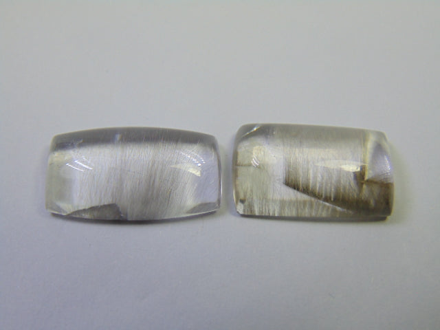 26.35ct Quartz With Inclusion Cabochon 21x11mm 19x12mm