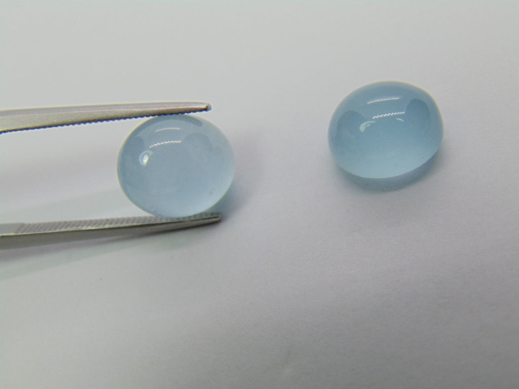 8.15ct Aquamarine Cabochon 11x9mm 10x9mm