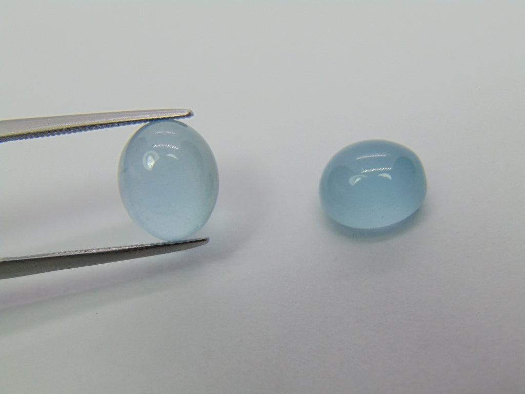 8.15ct Aquamarine Cabochon 11x9mm 10x9mm