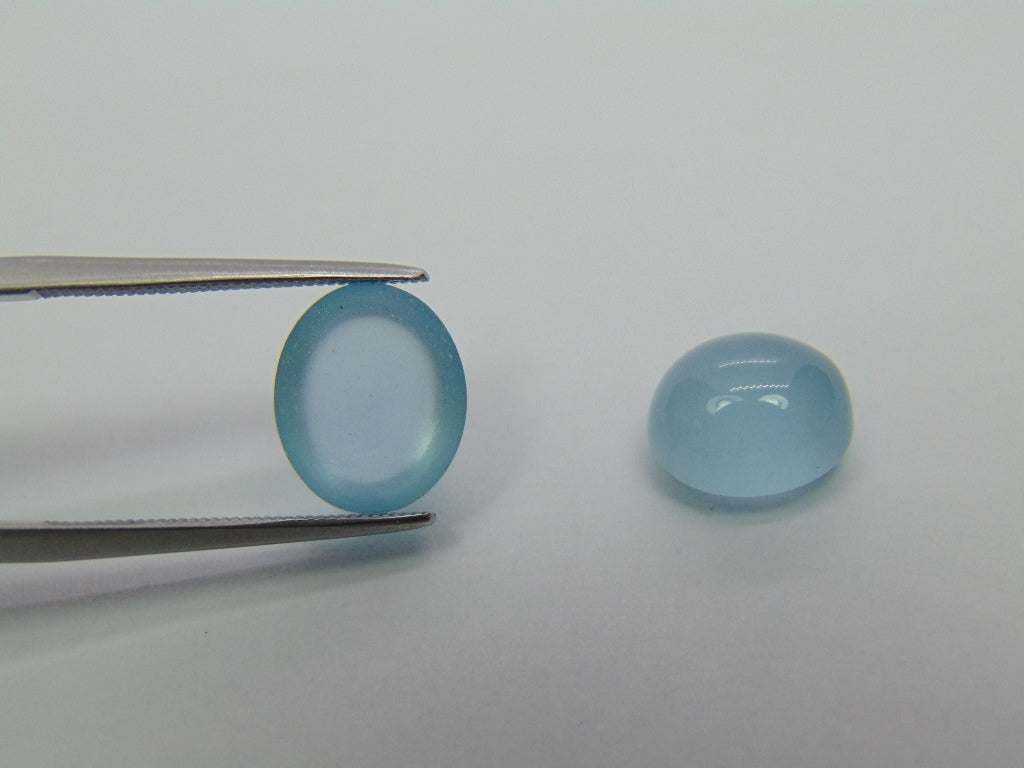 8.15ct Aquamarine Cabochon 11x9mm 10x9mm