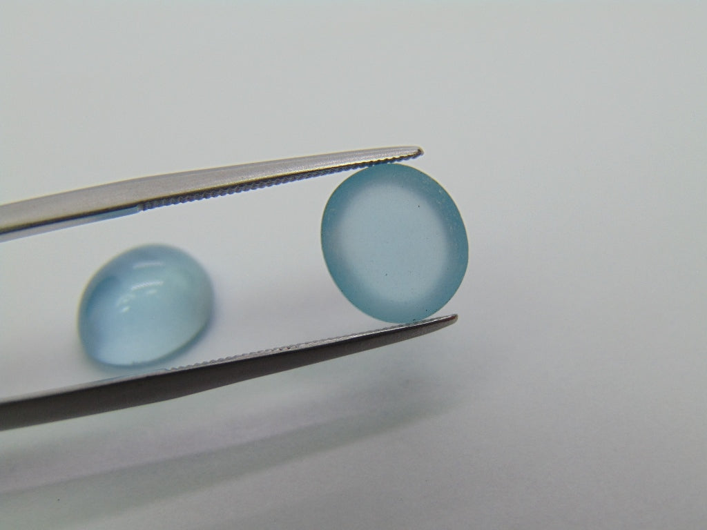 8.15ct Aquamarine Cabochon 11x9mm 10x9mm