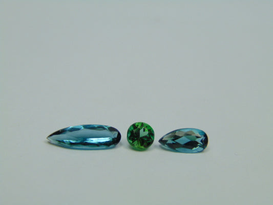 1.84ct Tourmaline 13x4mm 8x4mm 8x4mm