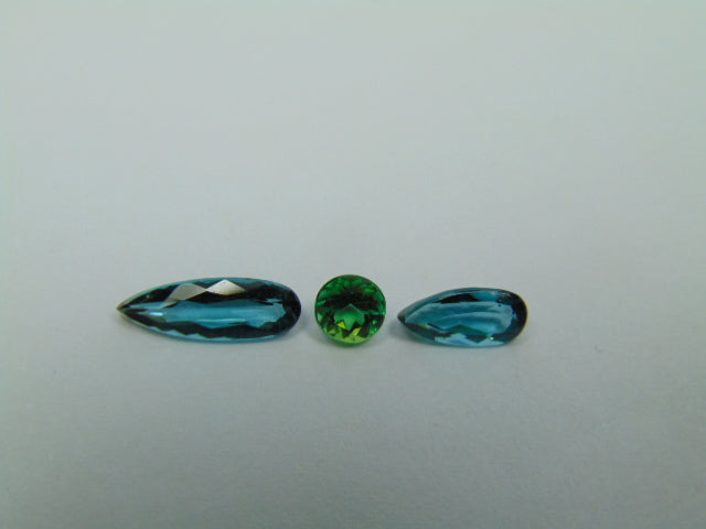 1.84ct Tourmaline 13x4mm 8x4mm 8x4mm