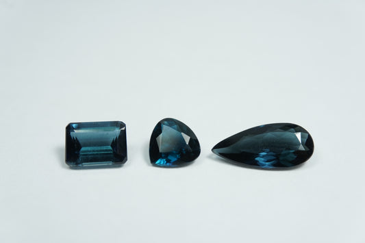3ct Tourmalines blue 11x5mm / 7x5mm / 6mm