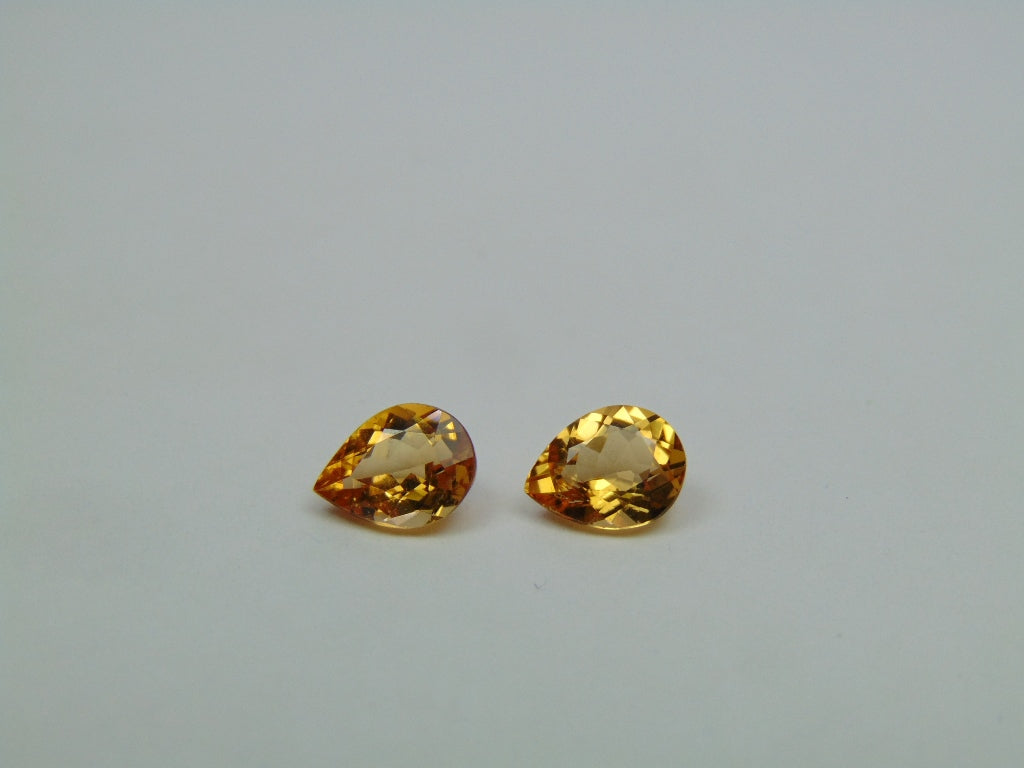 2.15ct Imperial Topaz Pair 7x6mm