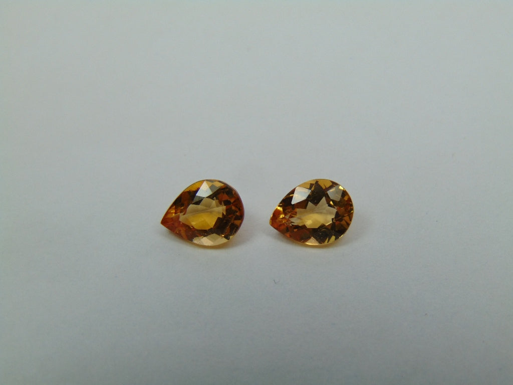 2.15ct Imperial Topaz Pair 7x6mm