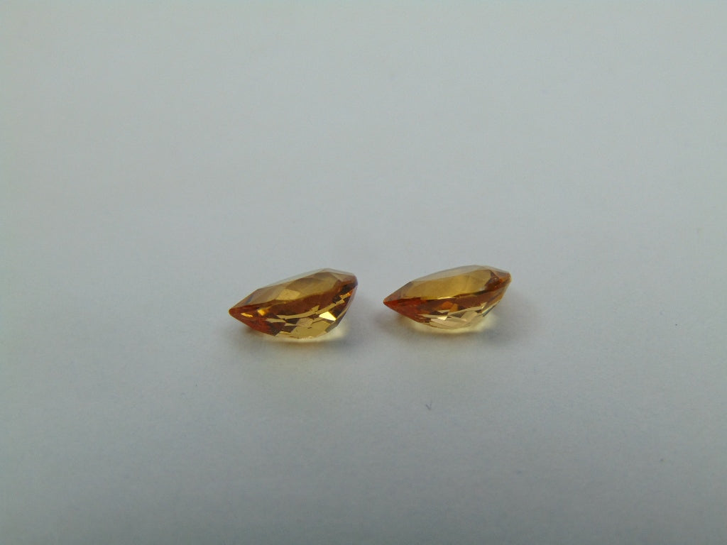 2.15ct Imperial Topaz Pair 7x6mm