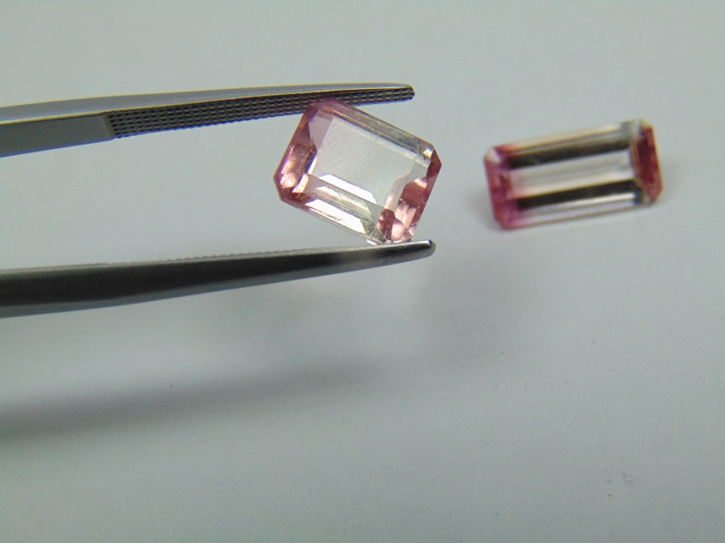 5ct Tourmaline Bicolor 12x5mm 9x7mm