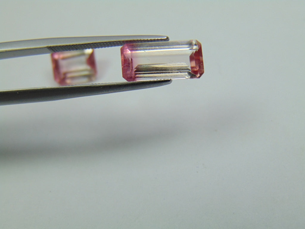 5ct Tourmaline Bicolor 12x5mm 9x7mm