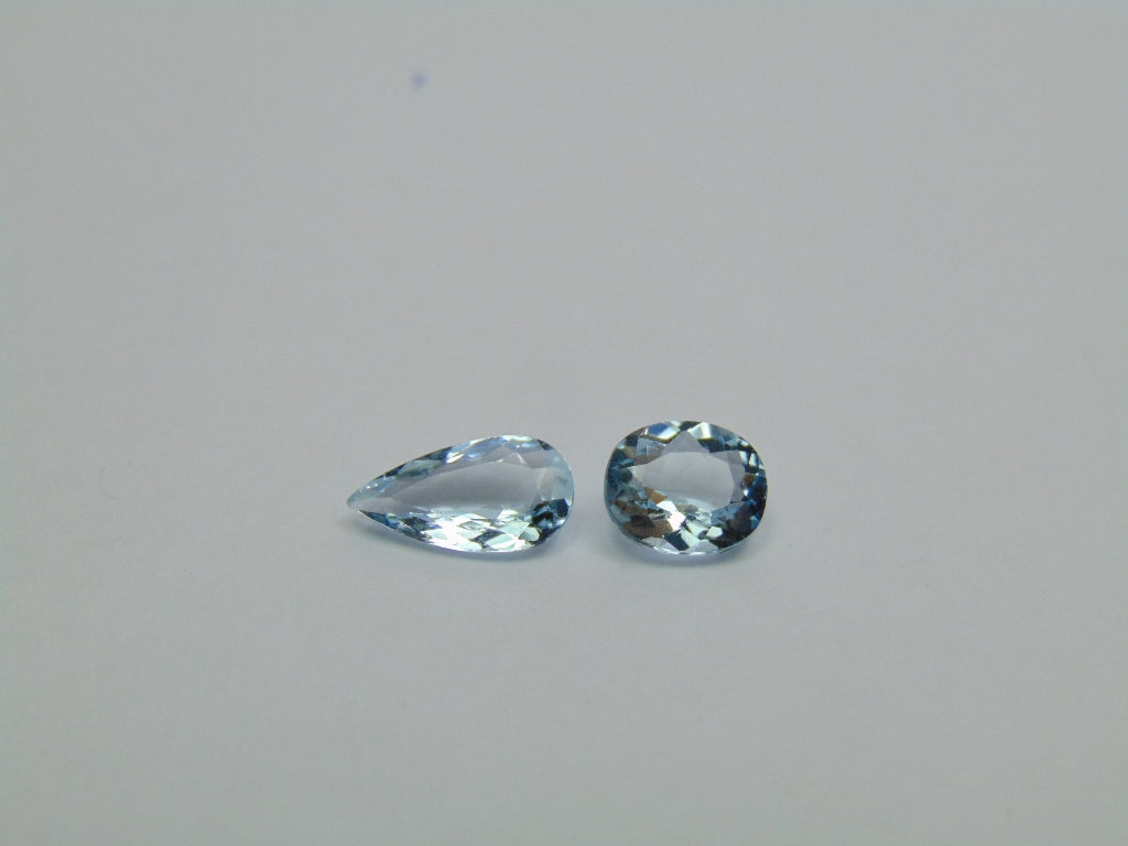 2.68ct Aquamarine 11x6mm 8x7mm