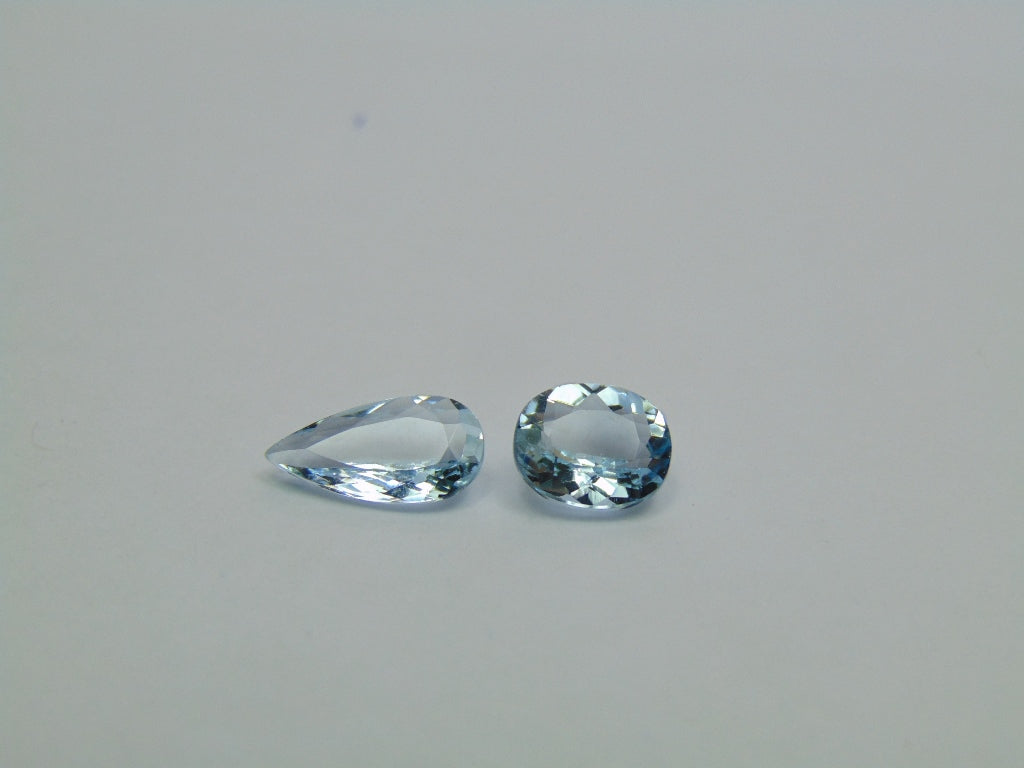 2.68ct Aquamarine 11x6mm 8x7mm