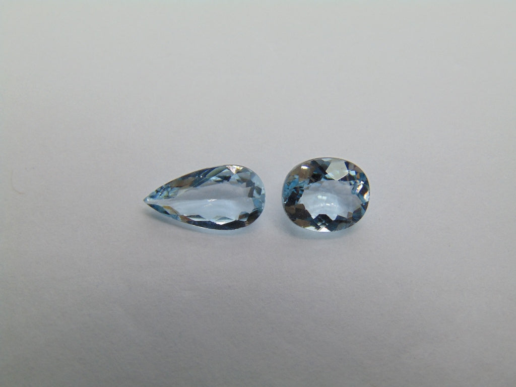 2.68ct Aquamarine 11x6mm 8x7mm