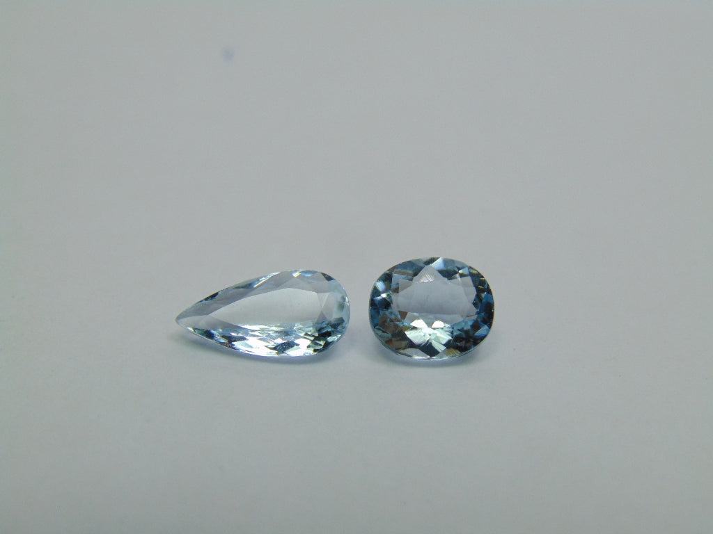 2.68ct Aquamarine 11x6mm 8x7mm