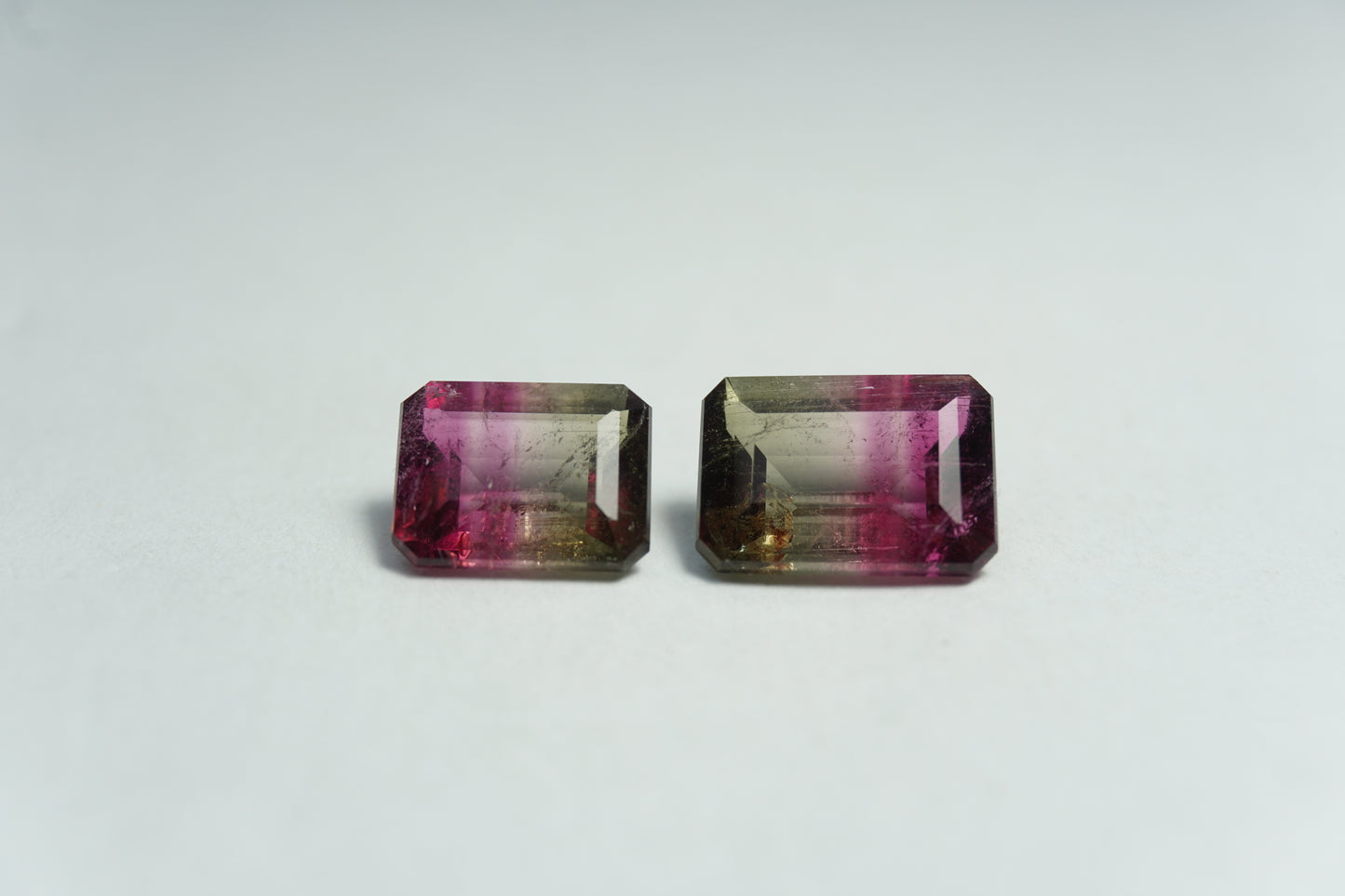 4.25ct Tourmaline bicolor 9.5x7mm / 8x6.5mm