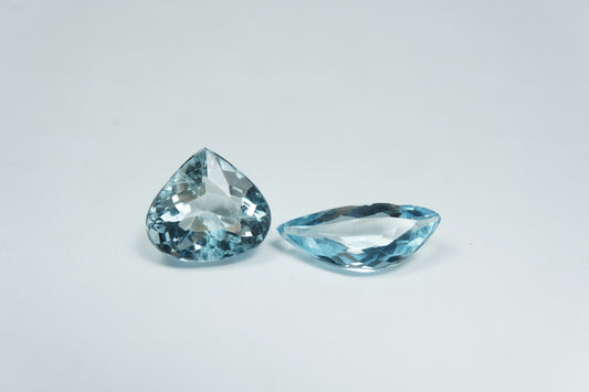 2.91ct Aquamarines 12x5mm / 9x8mm