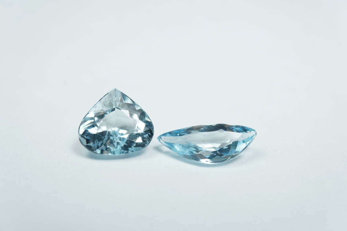 2.91ct Aquamarines 12x5mm / 9x8mm