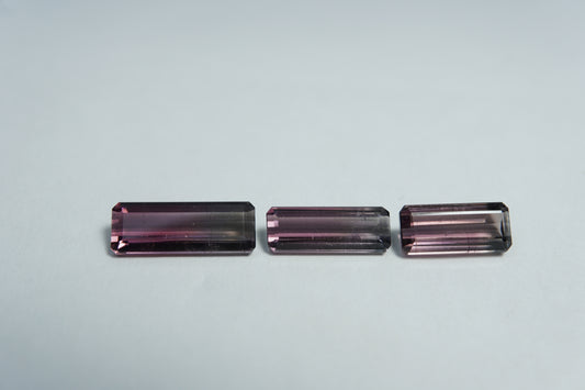 4.30ct Tourmalines bicolor 12x4.5mm / 11x4mm / 10x4mm