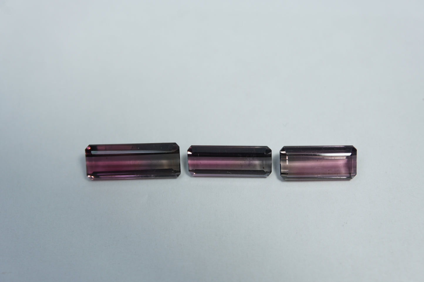 4.30ct Tourmalines bicolor 12x4.5mm / 11x4mm / 10x4mm