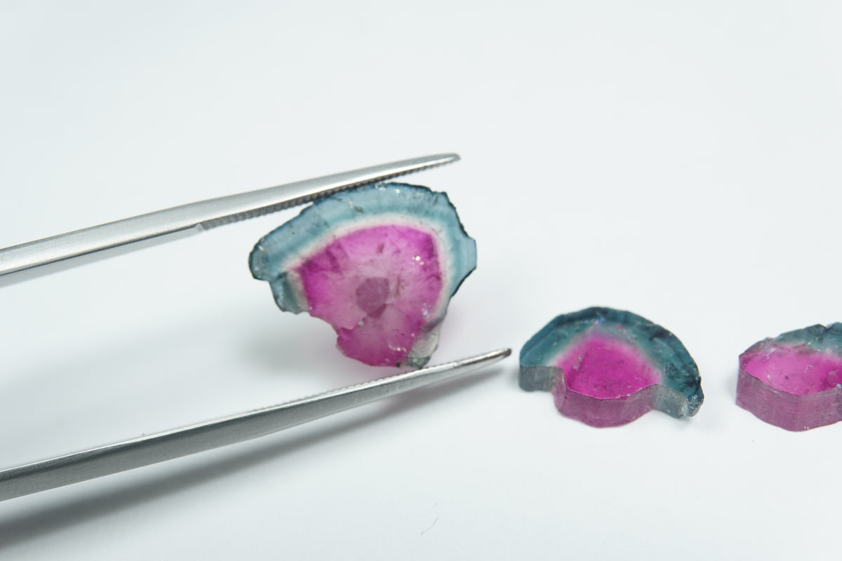 9.45ct Watermelon tourmalines 14x13mm / 11x8mm / 10x7mm