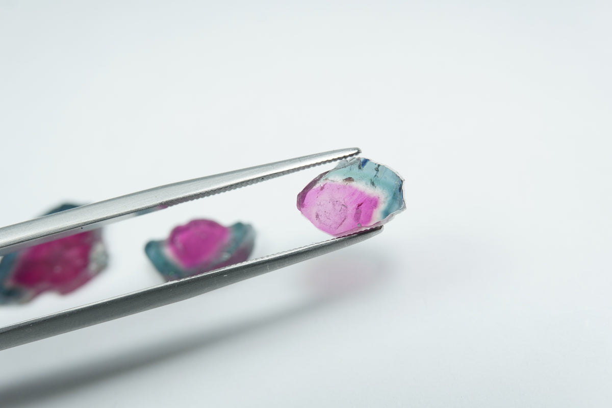 9.45ct Watermelon tourmalines 14x13mm / 11x8mm / 10x7mm