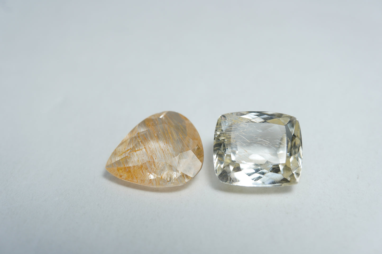10.88ct Topaz with rutile 10x9mm / 12mm