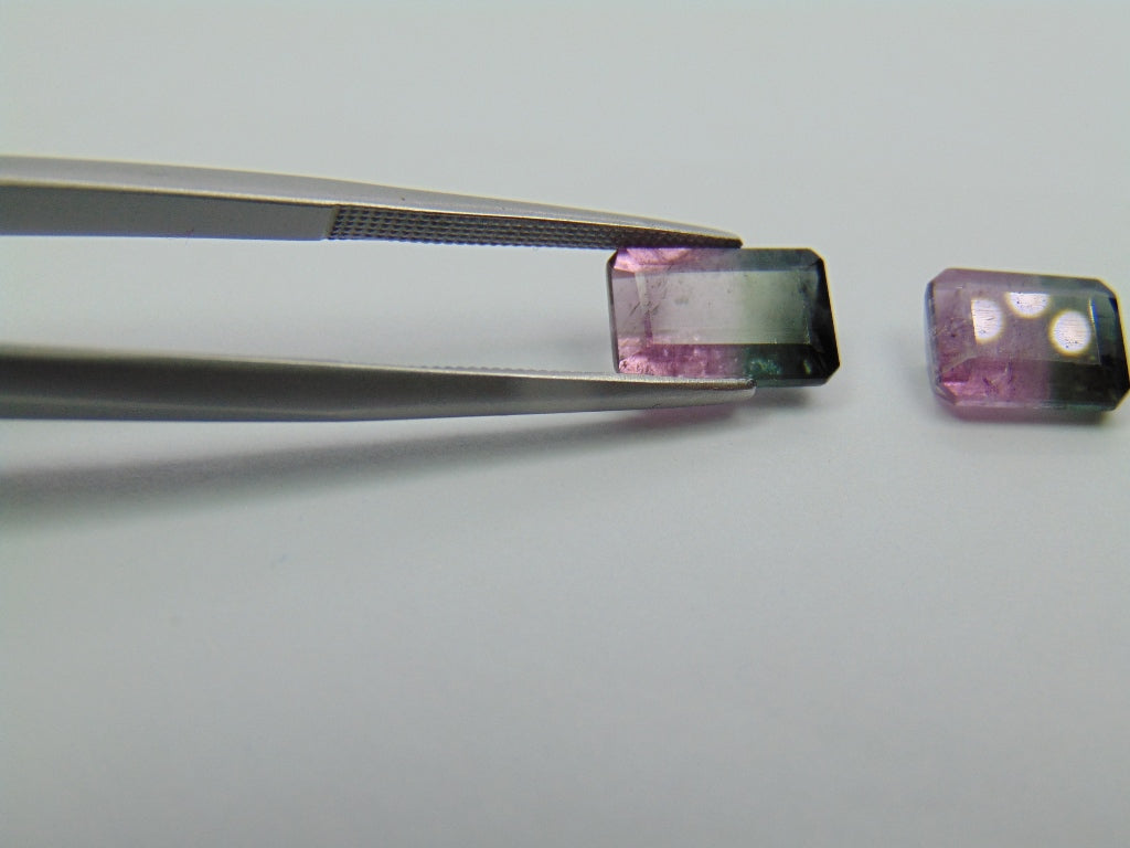 4.70ct Tourmaline Bicolor 10x6 9x6mm