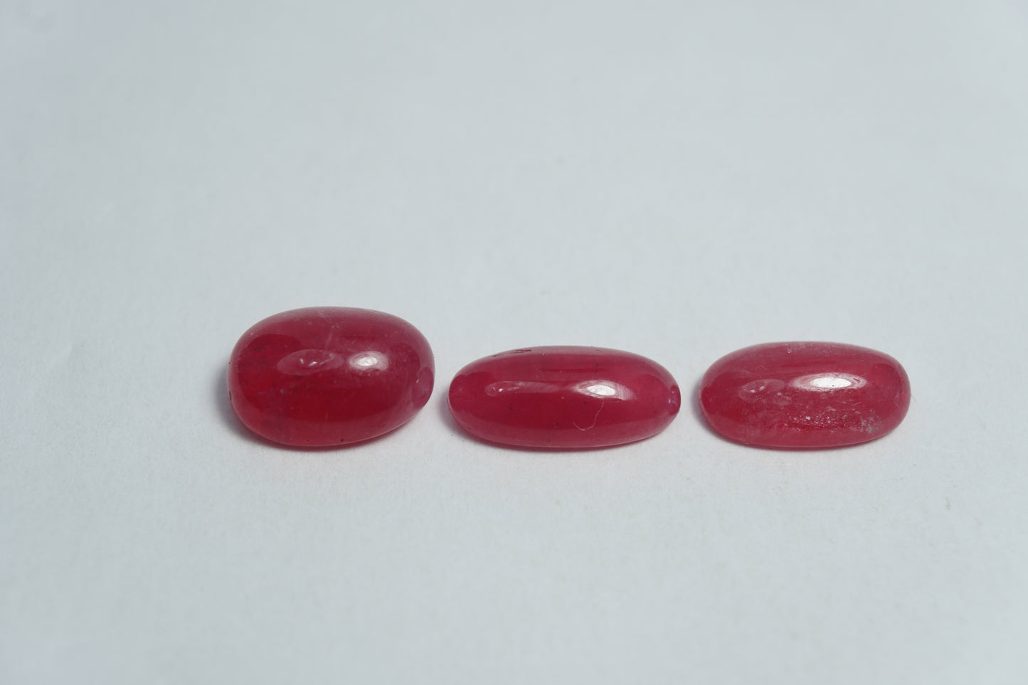 7.85ct Rhodonite cabochon 11x5mm / 10x7mm / 10x6mm