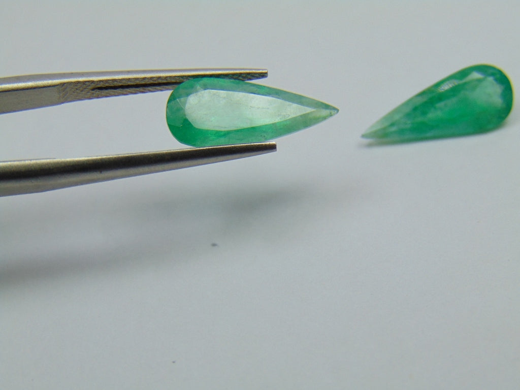 3.34ct Emerald Pair 15x6mm