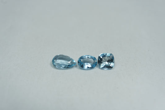 0.90ct Aquamarines 6x4mm / 3x3.5mm / 4mm